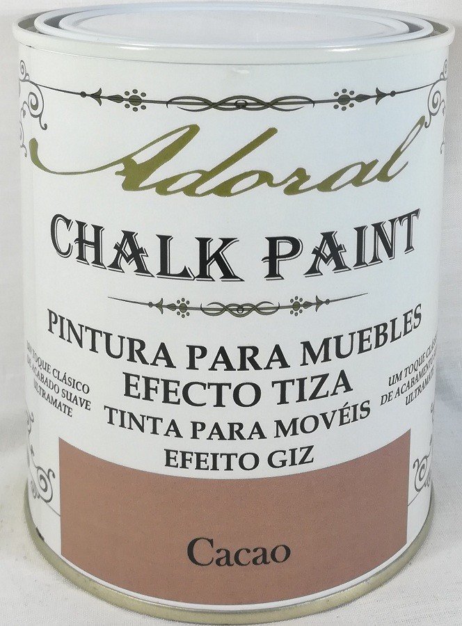 hardware corte largo Destierro Pintura chalk paint efecto tiza color cacao 750ML Adoral 01003072