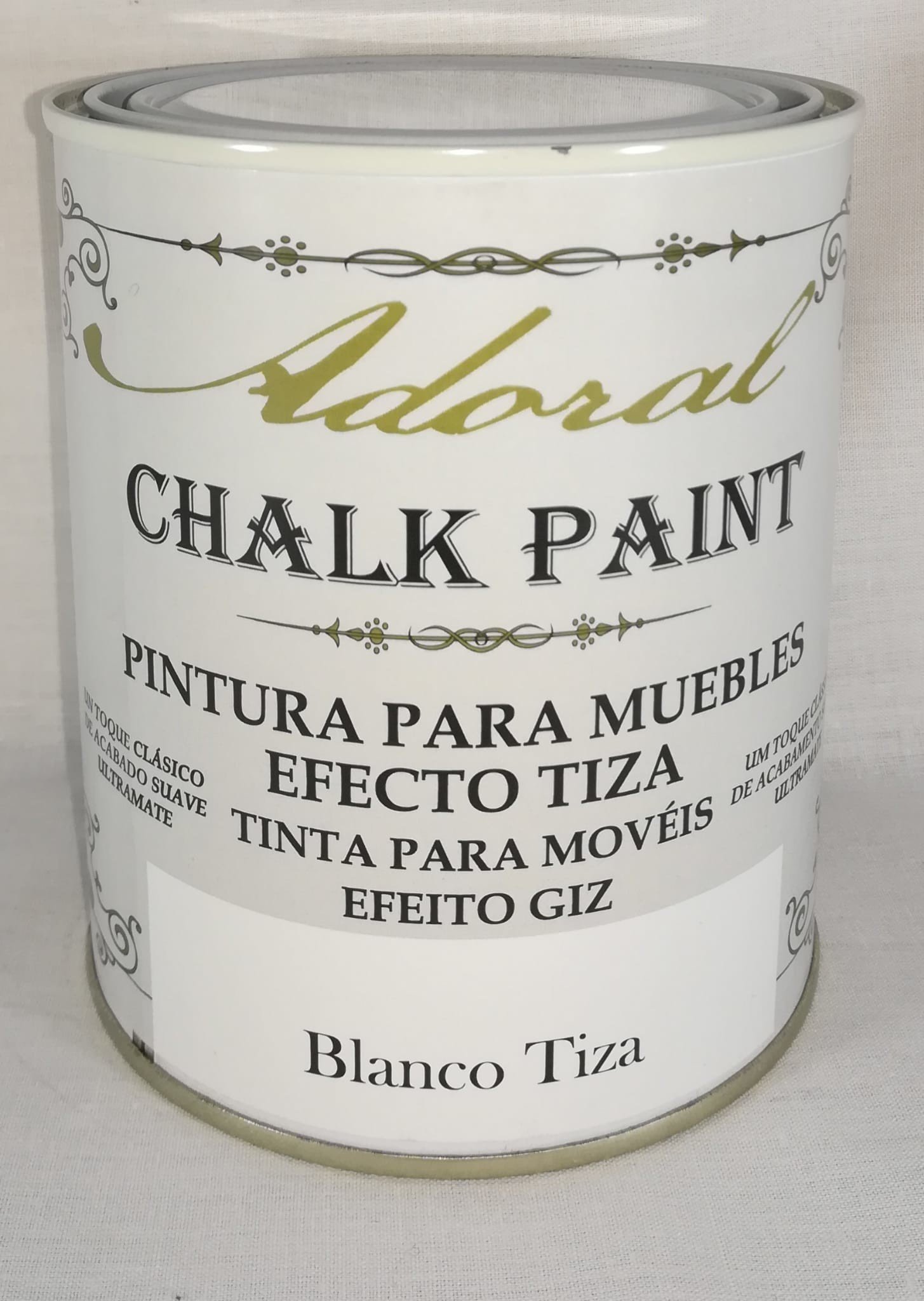 Pintura chalk paint efecto tiza color blanco tiza 750ML Adoral 01003060